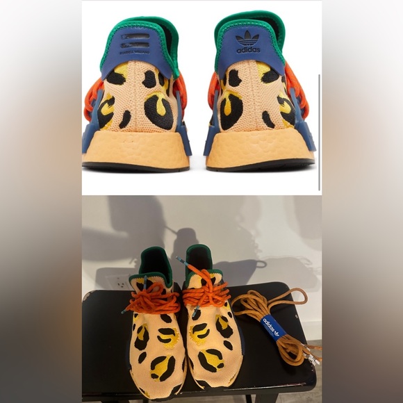 Pharrell x NMD Human Race 'Animal Print - Pulse Amber' 5 1/2 Men’s / Kids - Picture 2 of 3
